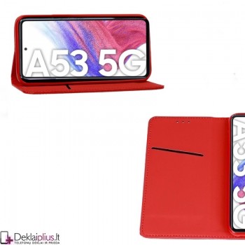 Telone atverčiamas dėklas - raudonas (telefonams Samsung A53 5G) Telone atverčiamas dėklas - raudonas (telefonams Samsung A53 5G)